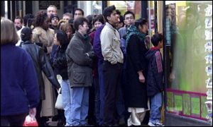 People queuing for a sale