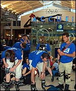 Members of the Friday Night Skate at the Gare du Nord