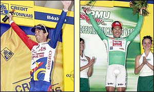 Robbie McEwen picks up the green jersey given the tour's best sprinter