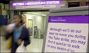 Thursday's Tube strike in London