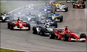 After just four races, Schumacher had already opened up a 14-point lead in the driver's championship