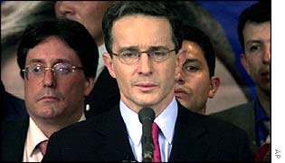 Colombian President-elect Alvaro Uribe