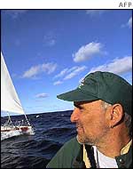 Ian Cohen on board one of the yachts