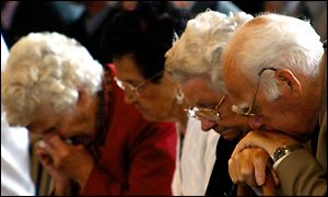 Mourners at St.Nicholas church