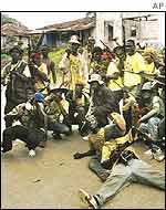 Jubilant government forces 