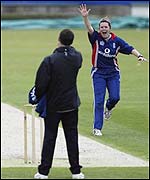 Spragg takes one of her three wickets