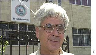 Sari Nusseibeh outside al-Quds university