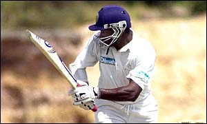 Sri Lanka captain Sanath Jayasuriya plays a shot