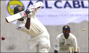 Eshanul Haque makes two before being bowled by Fernando