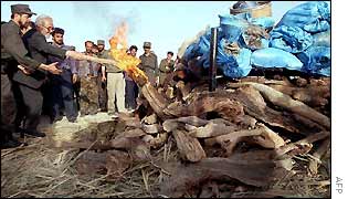 Taj Mohammed Wardak lights the fire