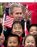 President Bush with Chinese youngsters