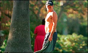 George Michael in a Los Angeles park