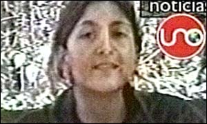 Ingrid Betancourt speaking on Colombian TV