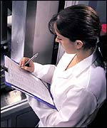 Woman with a clipboard