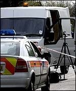 Security van seized by police, March 2002