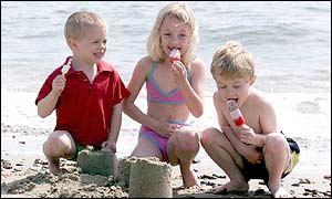 Children playing on the beach