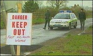Police foot-and-mouth checkpoint