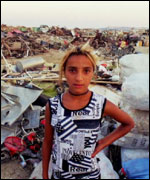 Young girl on Rhodes searching for food