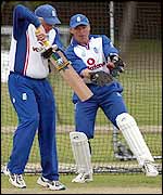 England coach Duncan Fletcher with Alec Stewart 