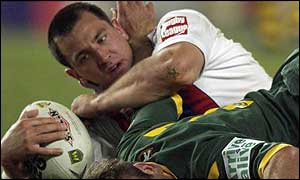 Paul Sculthorpe in action against Australia