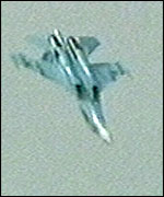 Su-27 jet before the crash