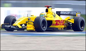 Jordan's Giancarlo Fisichella put in a stunning performance, finishing sixth, to show he has fully recovered from his French GP accident