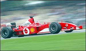 Ferrari's Rubens Barrichello will start the race from the second row of the grid in third position