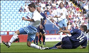 Michael Boulding scores for Aston Villa
