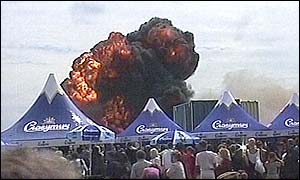 Impact of Su-27 in the spectators' stand