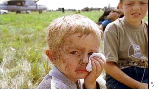 Boy at the scene of the crash