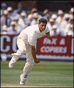 Darren Gough bowling back in 1994