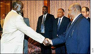 John Garang and President Omar al-Bashir