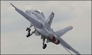 DA Boeing F/A 18F Hornet takes of for its display