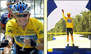Armstrong celebrates en route and is crowned 2002 champion in Paris