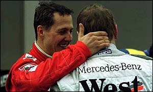 Michael Schumacher and Mika Hakkinen