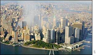 Site of the World Trade Centre after the 11 September attacks
