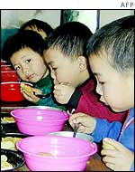 Children eating a meal
