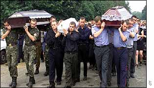 Funeral of air crash victims in Semenivka village, western Ukraine 