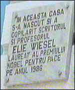 Sign marking Elie Wiesel's former home