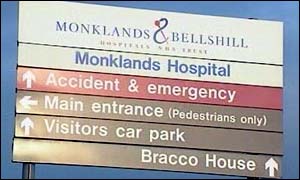 Monklands General Hospital sign