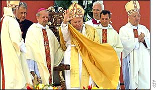 Pope John Paul II at mass