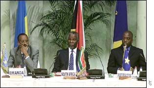 Rwandan President Paul Kagame, South African President Thabo Mbeki, Congolese President Joseph Kabila 