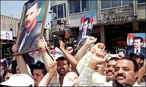 Syrians show their support for Bashar Assad's presidency