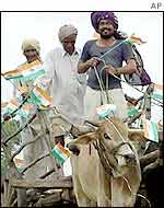 Farmers celebrating India's independence day