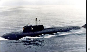  Kursk nuclear submarines wreck at the dry dock in the northern Russian port of Roslyakovo