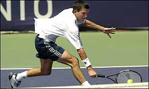 Britain's top player was rarely troubled by the 22-year-old from New York 