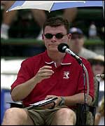 Umpire Dennis Overberg 