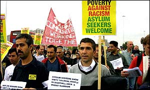 Protest on Sighthill estate in Glasgow