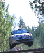 Marcus Gronholm on his way to victory in Finland last year