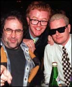 Danny Baker and Paul Gascoigne (right) with Evans